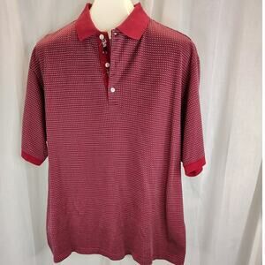 Bobby Jones Maroon/Navy/White 100% Cotton Golf Polo, L